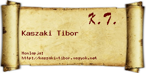 Kaszaki Tibor névjegykártya